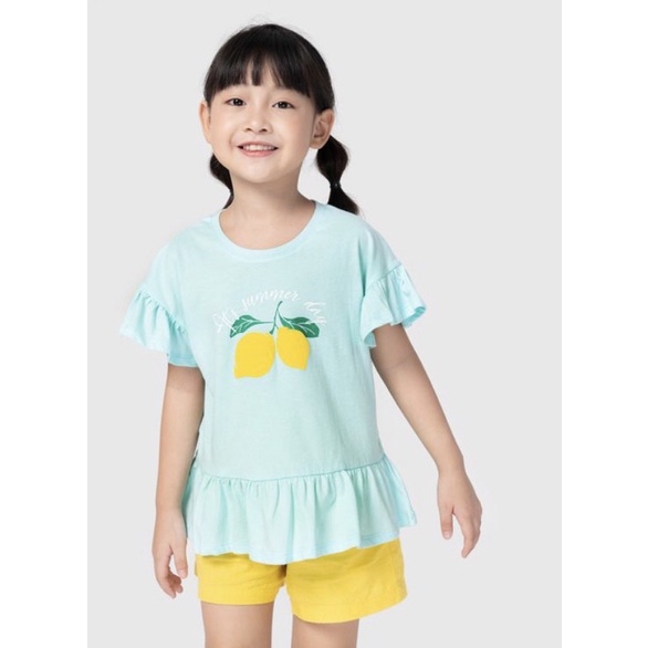 Áo phông bé gái Canifa chất liệu cotton kiểu dáng bèo thân cho bé từ 2-5 tuổi
