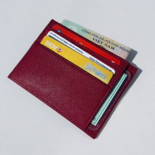 ví da thật mini thời trang Lucaster LRC009 ví mini đựng thẻ cardholder nam nữ cao cấp bảo  trì trọn đời