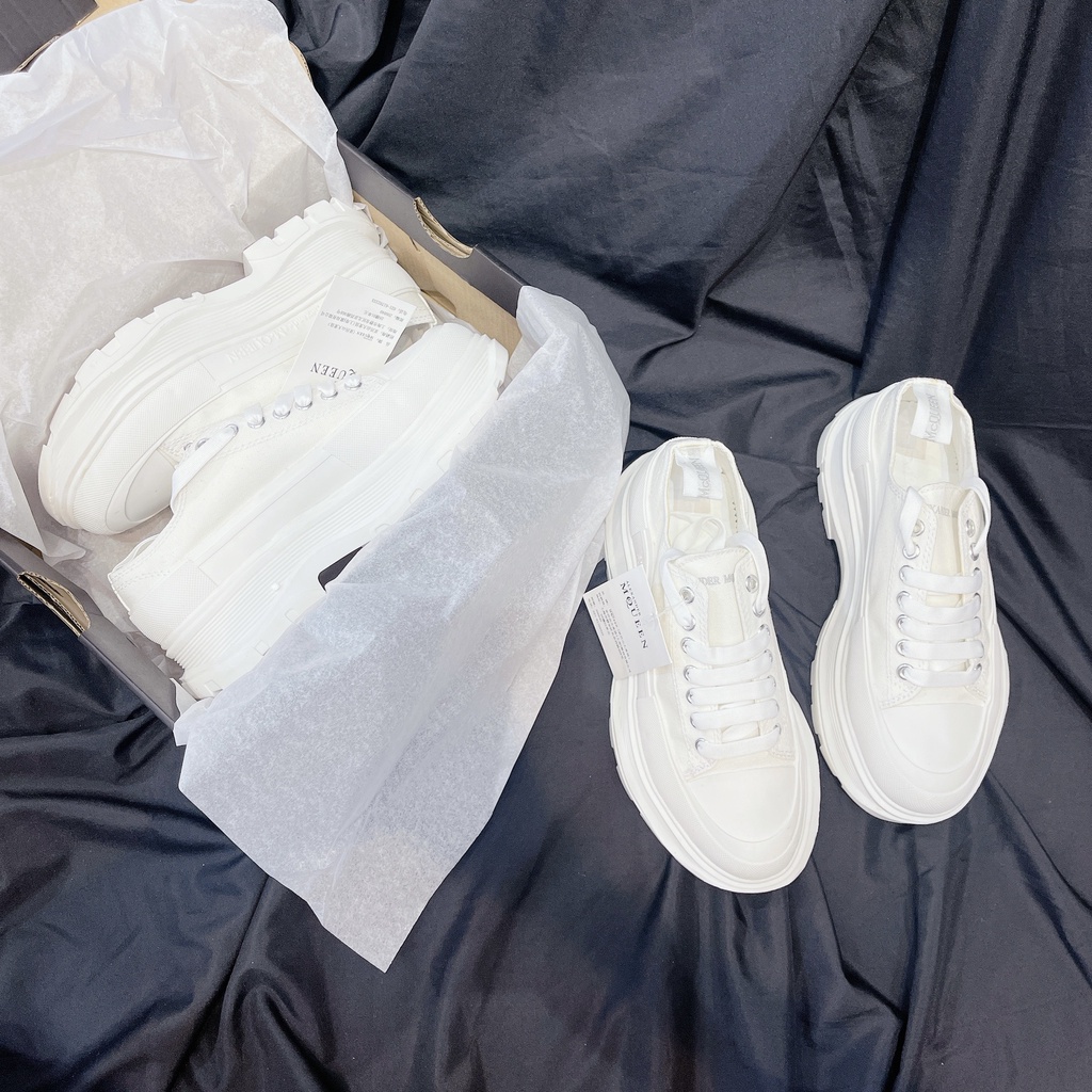 Giày Thể Thao Nam Nữ NgoThang MC 2020 Trắng Đế Cao