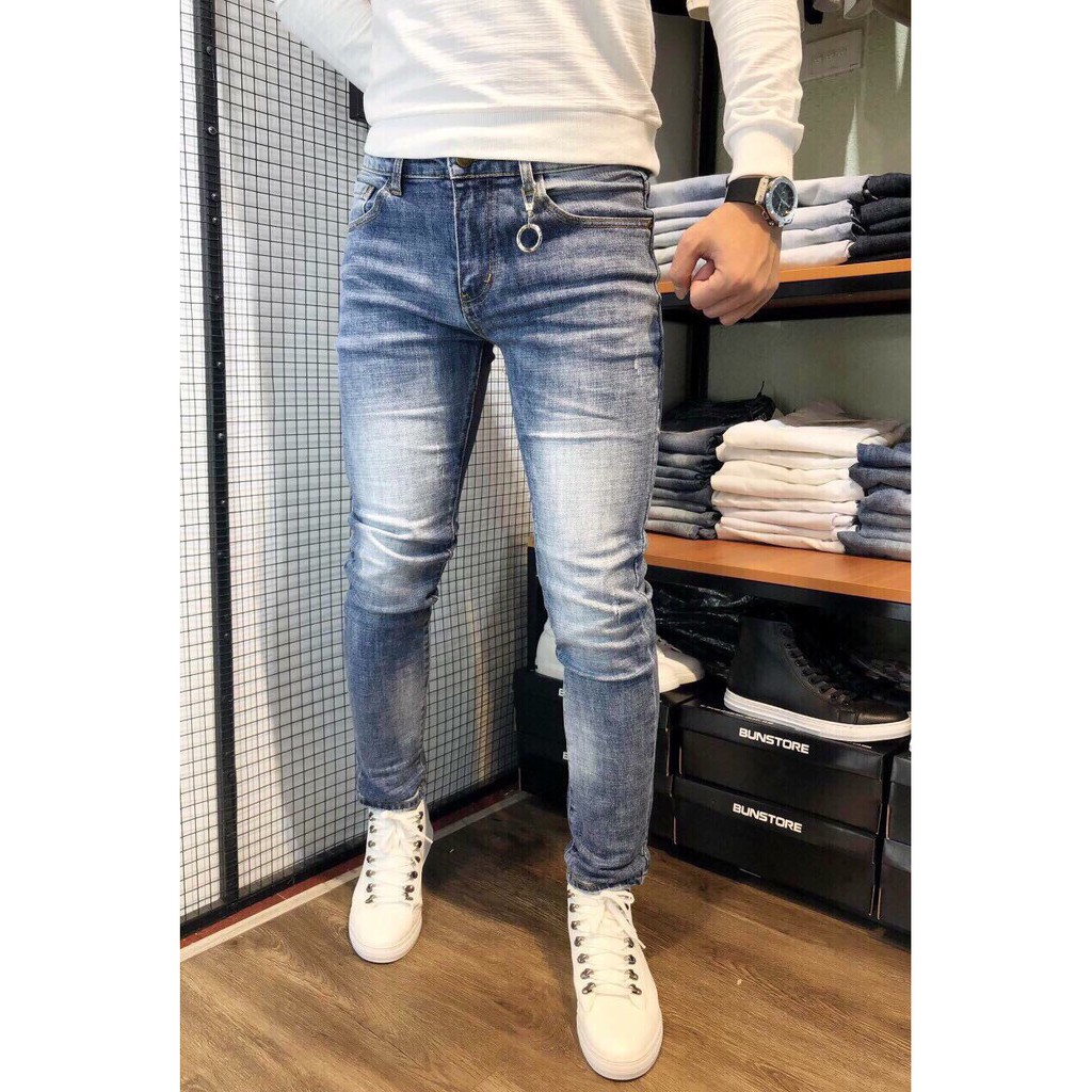 Quần Jean Nam Trơn Hàng VNXK Kiểu MS849 Ống Ôm Hàn Quốc Jean Co Giãn Cao Cấp SIZE 28-32 (HÌNH THẬT)