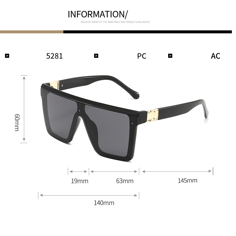 Kính Mát Gọng Vuông Lớn Chống Gió/Tia UV Thời Trang Retro Cho Nam Và Nữ