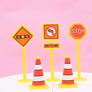 Thẻ cảnh báo giao thông 5 món trang trí bánh kem