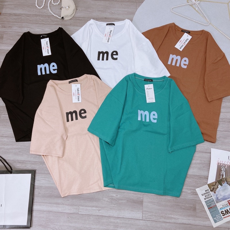 Áo thun ME dáng thụng tay lỡ Áo phông cotton áo ngắn tay