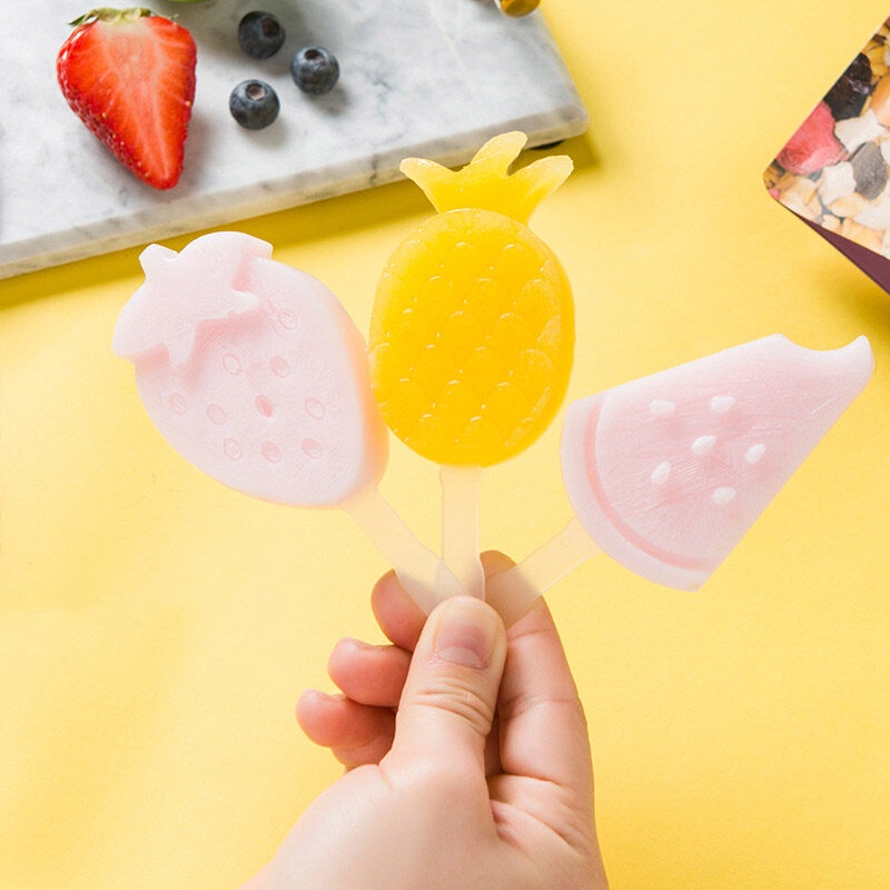 ONLY HOUSE Khuôn Làm Kem Que Bằng Silicon Họa Tiết Hoạt Hình Dễ Thương