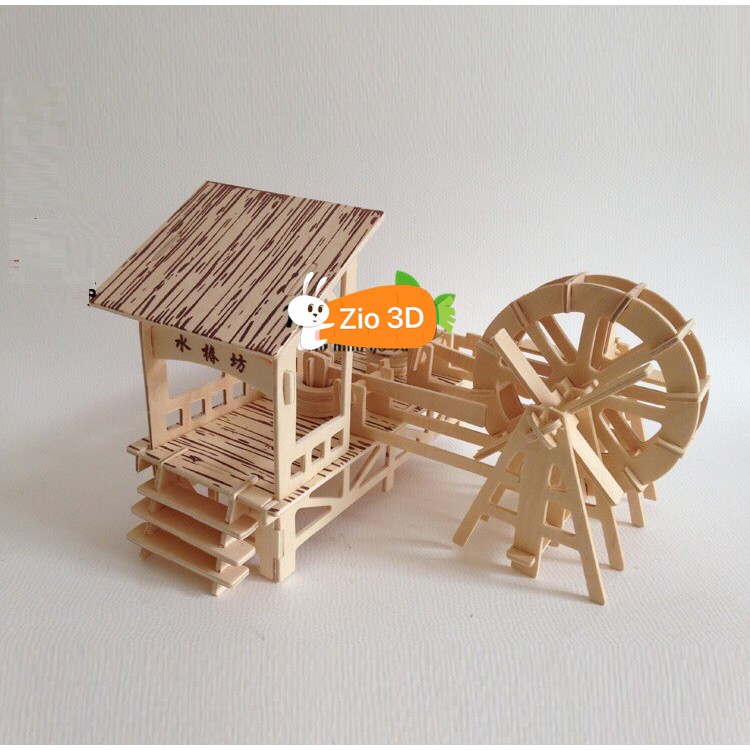 Mô hình lắp ráp gỗ 3D Bánh Xe Nước WATERING WHEEL