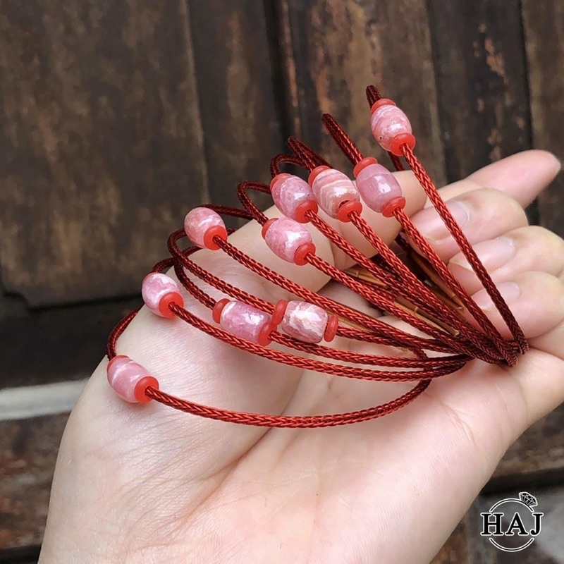 Vòng Tay Lu Đá Đào Hoa ☯ Vòng Tay May Mắn ☯ Cải Vận Tình Duyên, May Mắn
