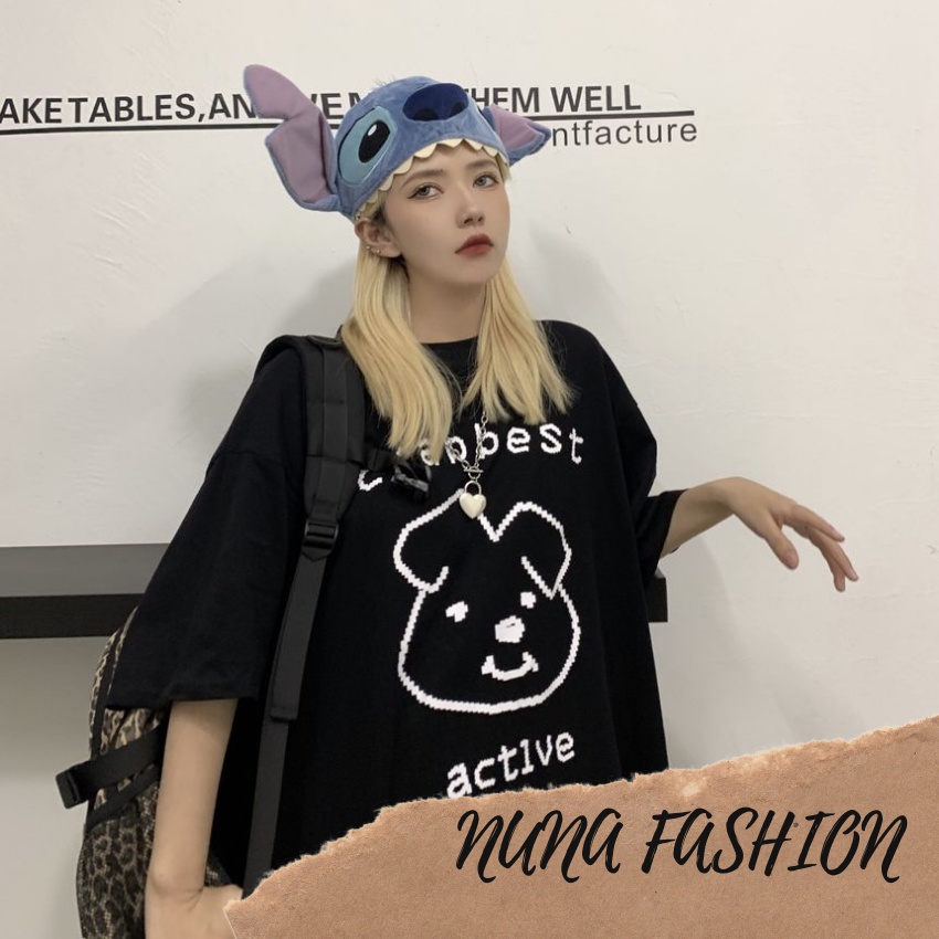 Áo thun nam nữ áo phông nam nữ đẹp unisex form rộng tay ngắn in hình gấu cổ tròn NUNA FASHION  AT04 áo cặp, áo đôi đẹp