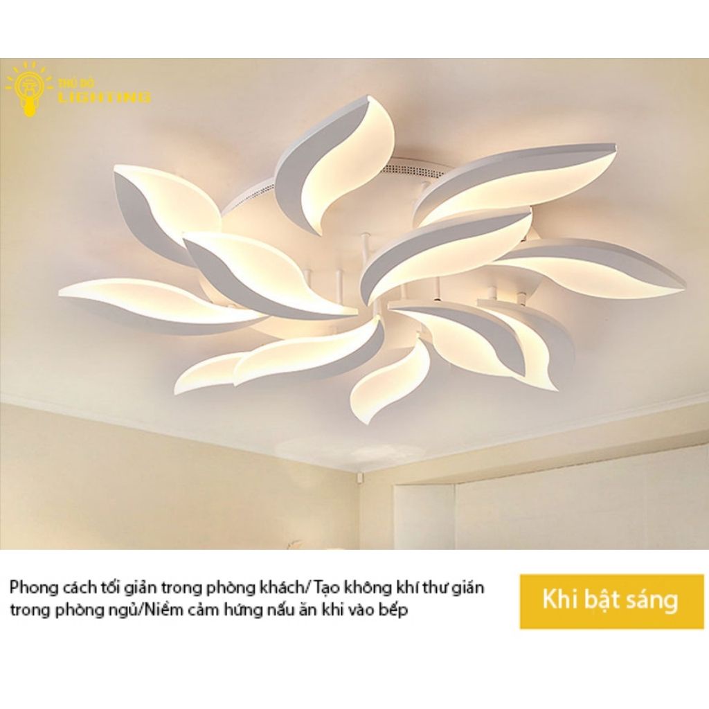 Đèn Ốp Trần Vũ Mao 12 Cánh Cách Điệu THỦ ĐÔ LIGHTING Chất Liệu Thép Và Mika, Ánh Sáng Led 3 Màu 2013/12