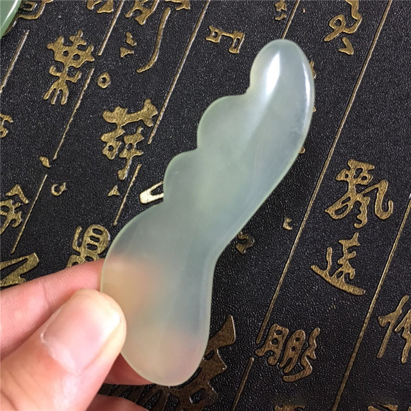 Xhvn Natural Jade Stone Guasha Massage Tool SPA Massager Scraping Body Beauty Glory