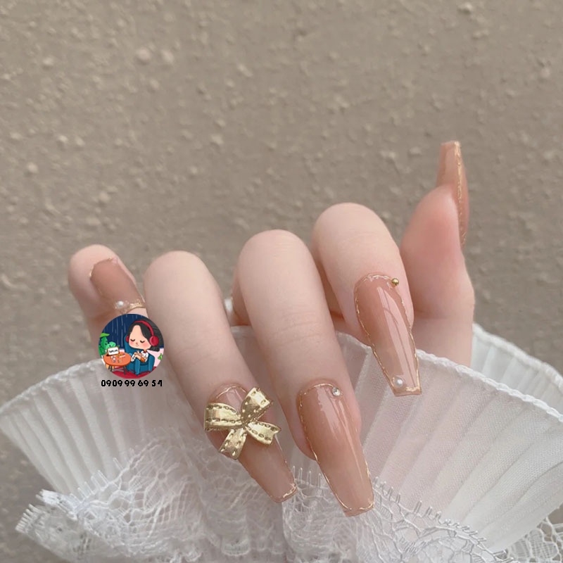 [ NBD 25 ] CHARM NƠ BỚM - Phom MÓNG DÀI  [ Tặng Keo Và Dụng Cụ ] Lẻ
