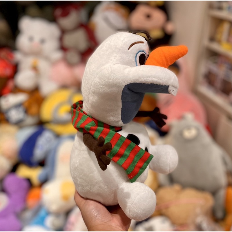 Gấu bông Disney Frozen người tuyết Olaf quàng khăn kẻ 25-30cm