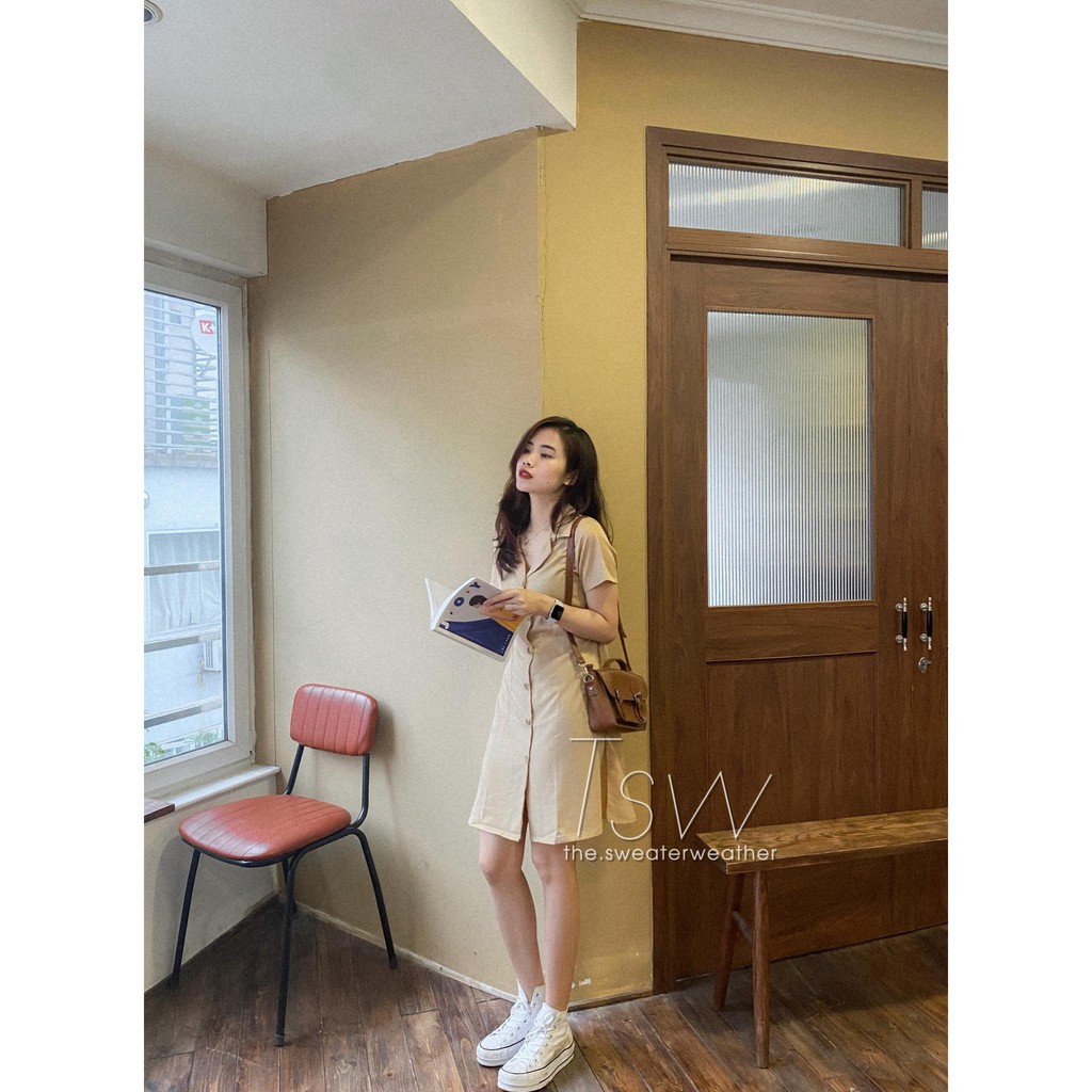 Váy cổ vest voan lưng chun (Ảnh thật) | BigBuy360 - bigbuy360.vn