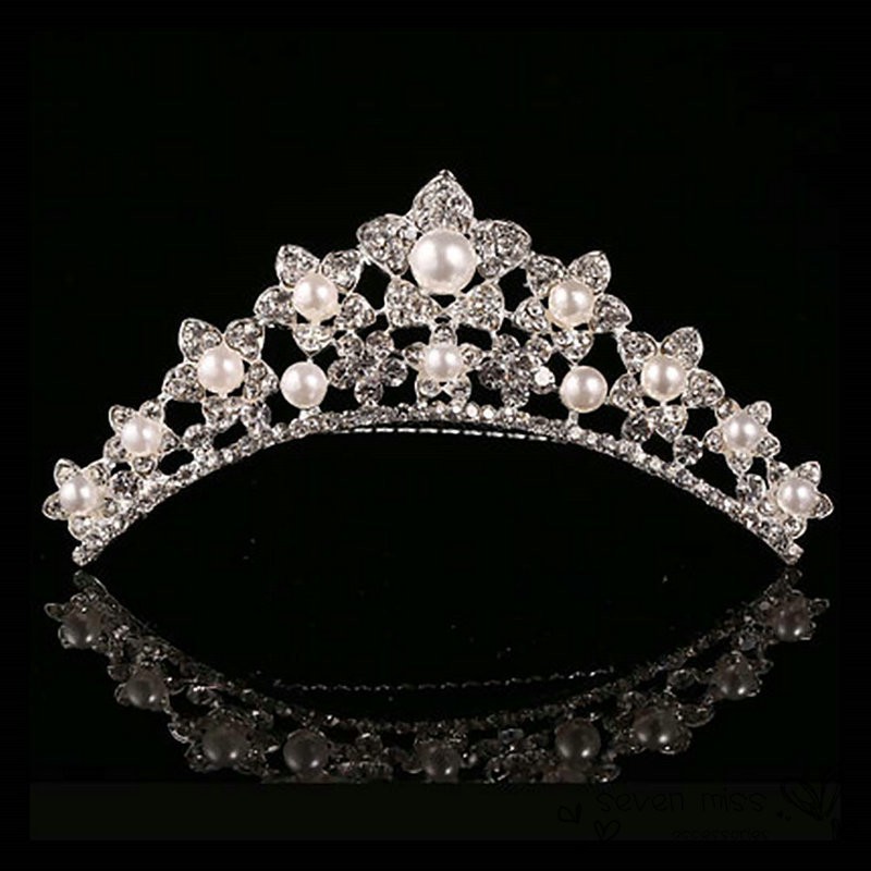 Vương miện cài tóc công chúa pha lê phụ kiện tiệc đám cưới vũ hội cô dâu