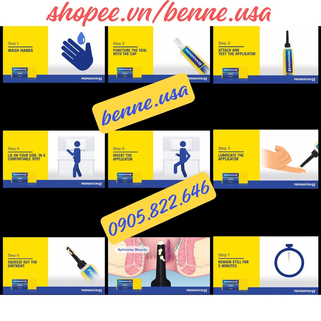 Kem bôi trĩ PREPARATION H Hemorroidal Cream 26g/28g/51g/57g của Mỹ