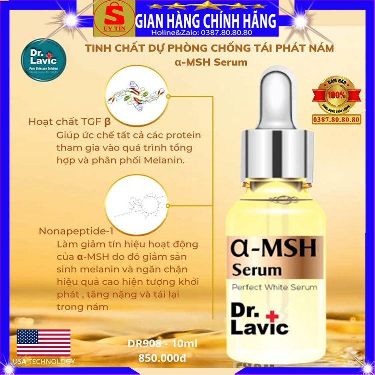 Tinh chất serum thâm nám tàn nhang đồi mồi dưỡng trắng da MSH Dr.lavic chính hãng lột nám chân sâu mảng bổ sung collagen