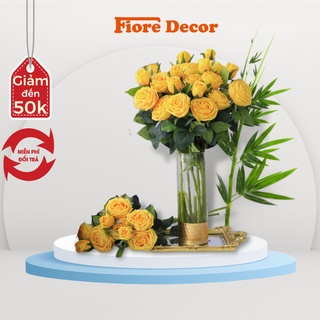 Hoa giả Hoa hồng lụa cao cấp, Cành hồng cổ điển trang trí, decor nhà cửa, sự kiện, làm hoa cưới, quà tặng