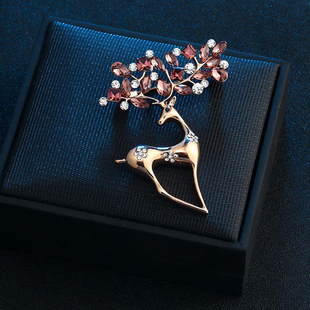 Ghim Cài Áo Hình Tuần Lộc Giáng Sinh Bằng Hợp Kim Sang Trọng