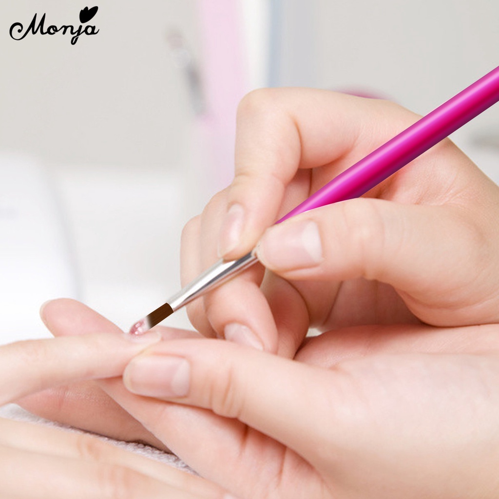 MONJA [Hàng mới về] Cọ vẽ móng tay cán gỗ 8 màu sắc tùy chọn