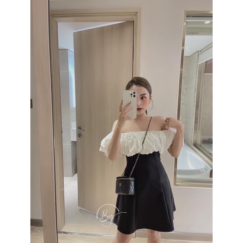 Váy trễ vai dáng xoè ❌ FREESHIP ❌ Váy chữ A cách điệu | BigBuy360 - bigbuy360.vn