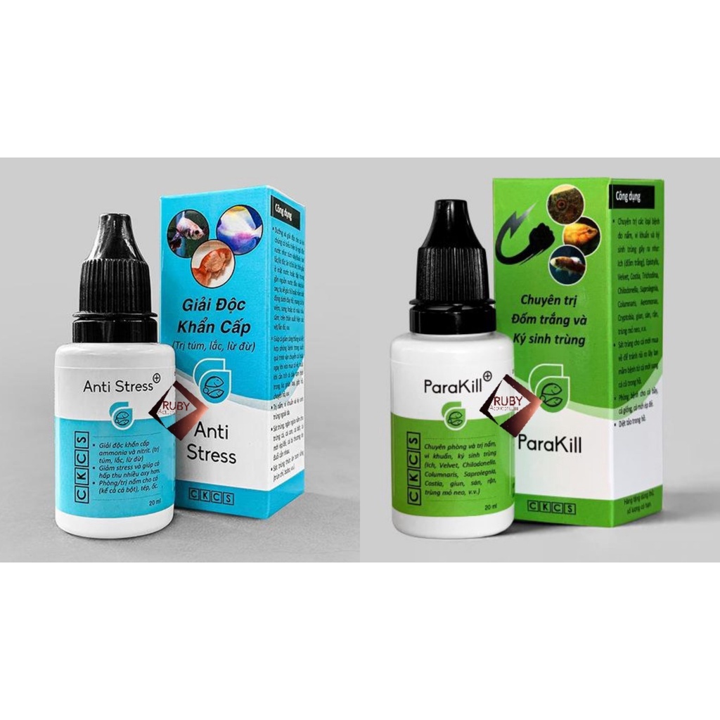 Parakill và Anti Stress Dưỡng Cá Và Phòng Các Loại Nấm Cho Cá Lọ 20ML