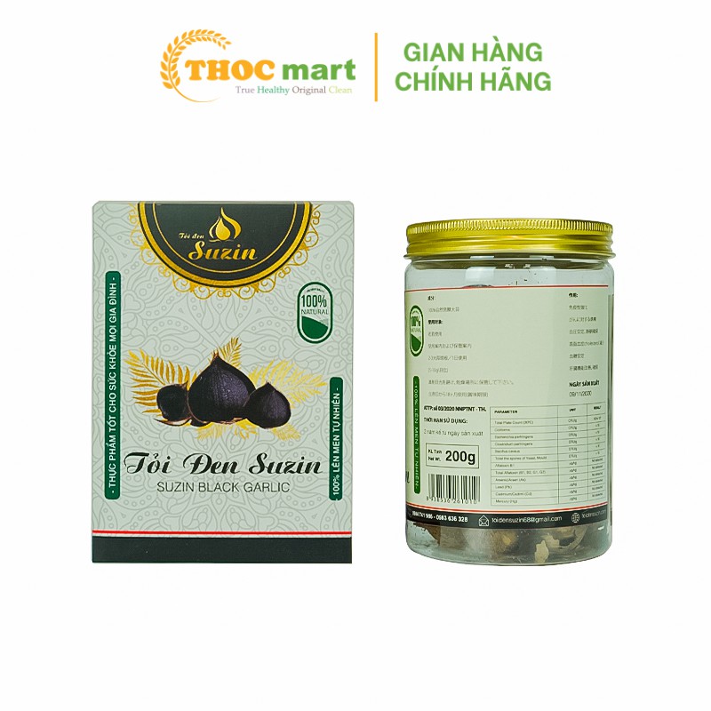 [ THOCmart.vn ] Tỏi Đen cô đơn Suzin lên men tự nhiên 100% thực phẩm cho sức khỏe mọi gia đình