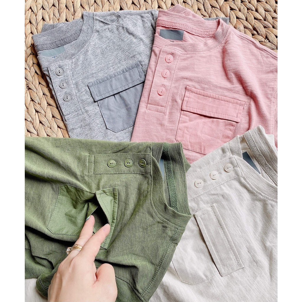 Áo thun Bigbaby bé trai 4-14T, chất liệu thun trơn đơn giản mềm mát cho bé