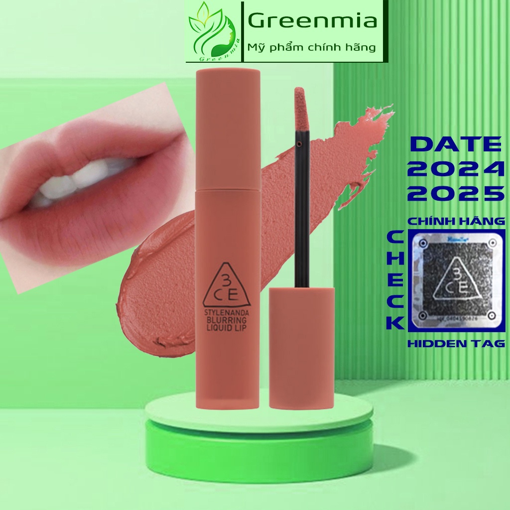 Son 3CE Blurring Liquid Lip Nude Scene – Màu Hồng Cam Nude Ấm Tây Tây