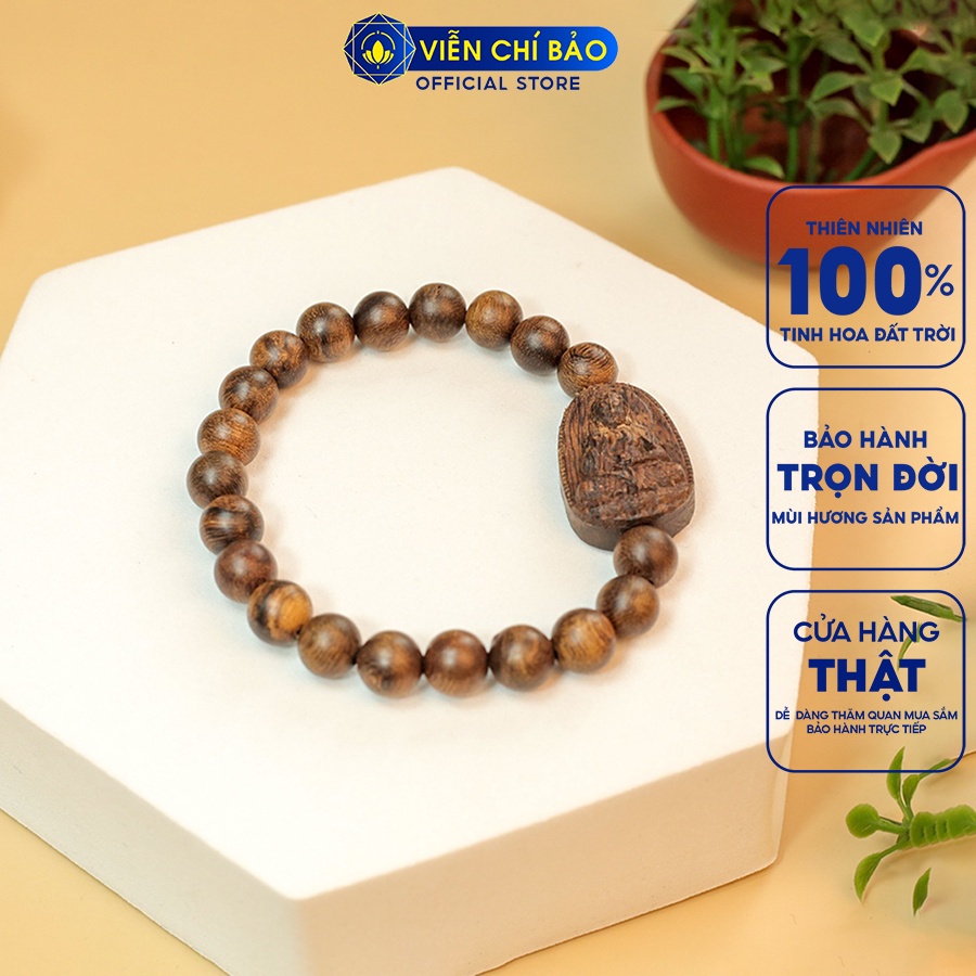 Vòng tay trầm hương indo Phật bản mệnh nam nữ thời trang phụ kiện trang sức Viễn Chí Bảo V000808