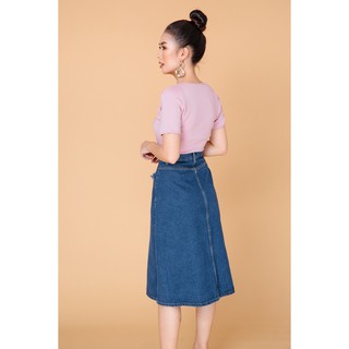Áo thun ngắn tay xoắn vai 1 bên - 20Again