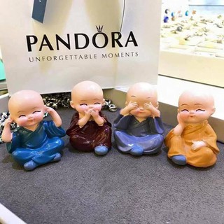 Bộ Tượng 4 Chú Tiểu Ngộ Nghĩnh Để Trên Bàn Làm Việc, Xe Hơi