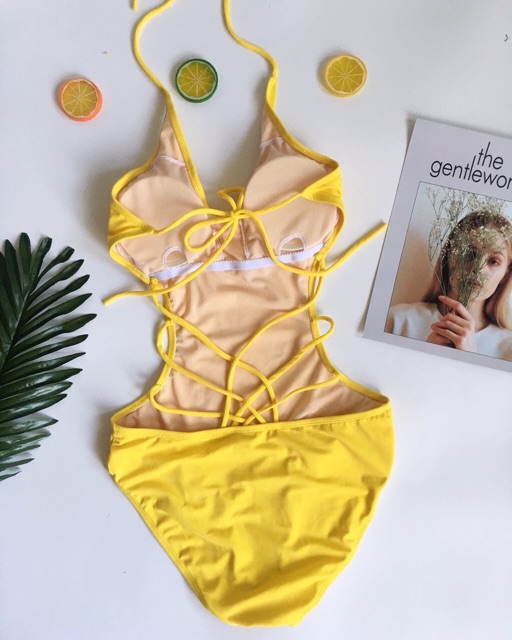 Đồ bơi 1 mảnh cut out lưng phối dây quyến rũ nhiều màu