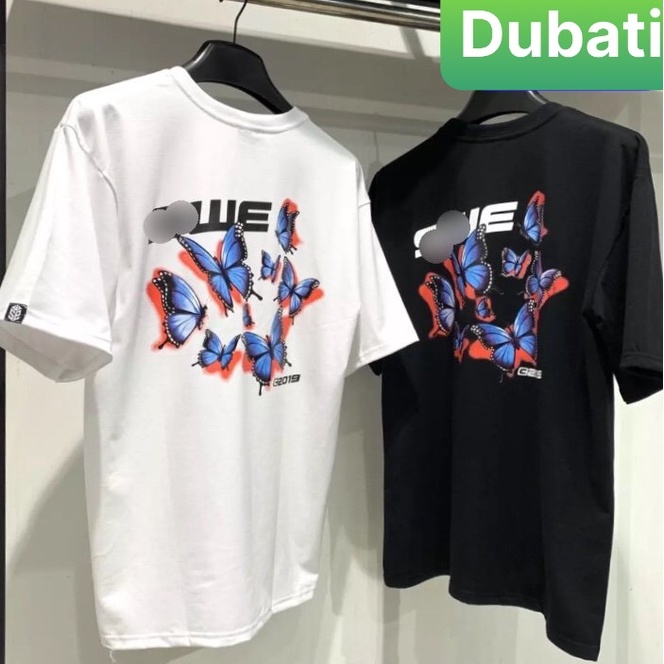 ÁO THUN NAM NỮ TRẮNG ĐEN IN HÌNH BƯỚM TAY LỠ, CHẤT VẢI COTTON MỊN THOÁNG MÁT -  DUBATI FASHION