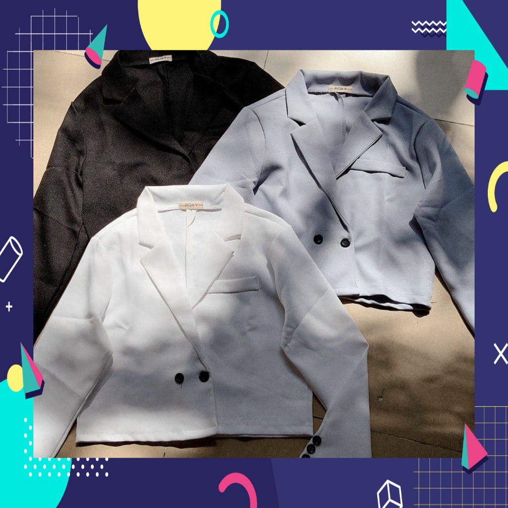 Sale Áo khoác vest lửng Ulzzang 2 nút tay suông 1115B1 Sale0