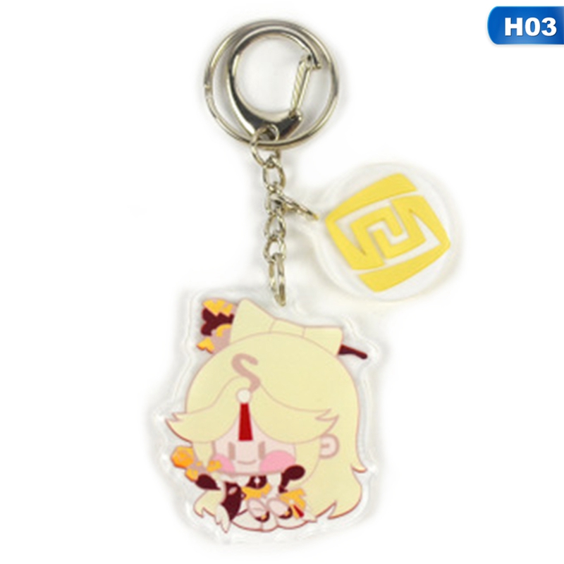 flowersqueen Móc khóa acrylic hình nhân vật game Genshin Impact