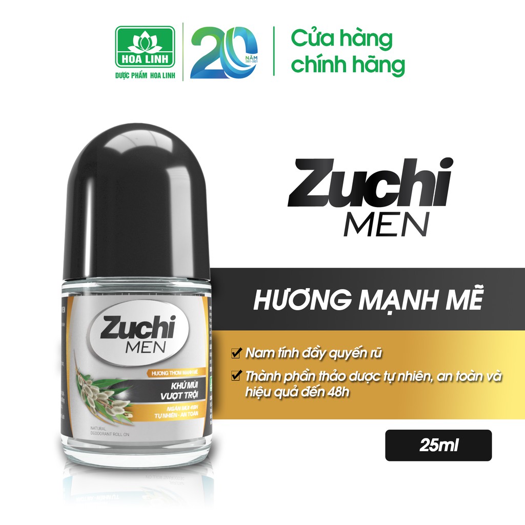 Lăn Khử Mùi Zuchi (Men) – Hương Mạnh Mẽ 25ml