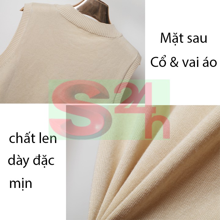 Áo len gile cổ tròn thời trang nam nữ cá tính