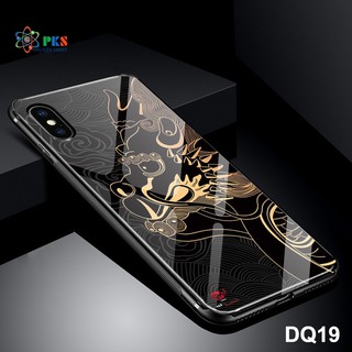 Ốp lưng Iphone X in 3D hình kỳ lân dạ quang mặt kính cường lực sáng bóng