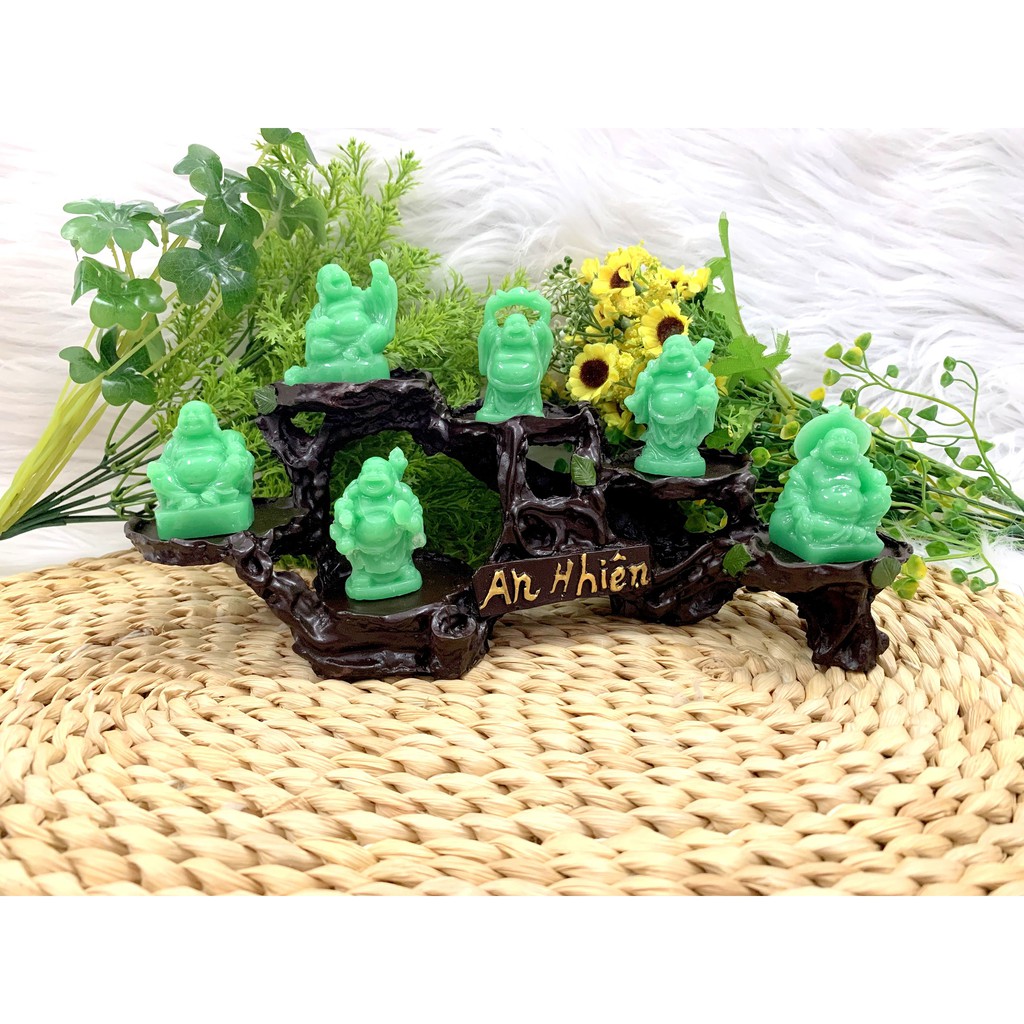 Bộ 6 Tượng Bồ Tát Di Lặc Hoan Hỉ kèm đế tượng 6 chân An Nhiên( Mẫu Mới 2021 ) | BigBuy360 - bigbuy360.vn