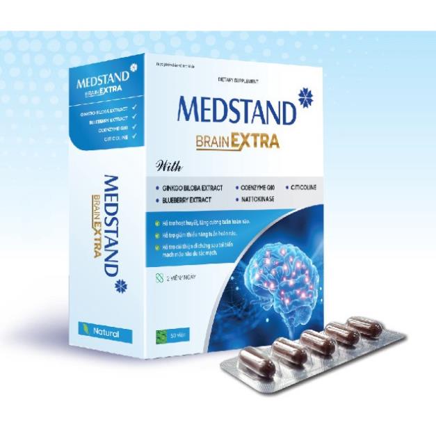 MEDSTAND BRAIN EXTRA – Hỗ trợ hoạt huyết, tăng cường tuần hoàn não, cải thiện di chứng sau tai biến mạch máu não (60V)