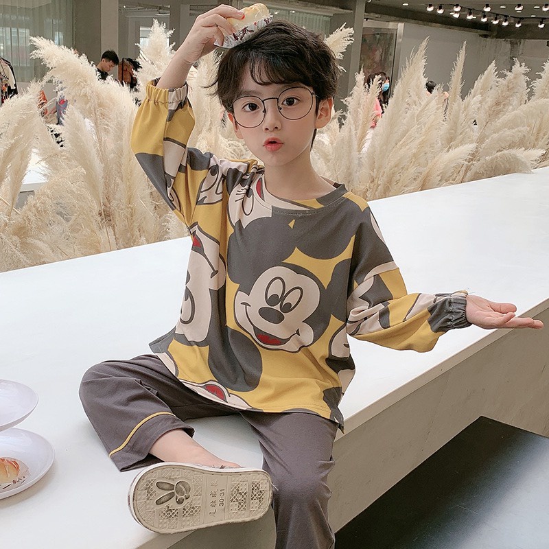 ST20262 - Bộ mặc nhà dài tay cotton bé trai hàng nhập