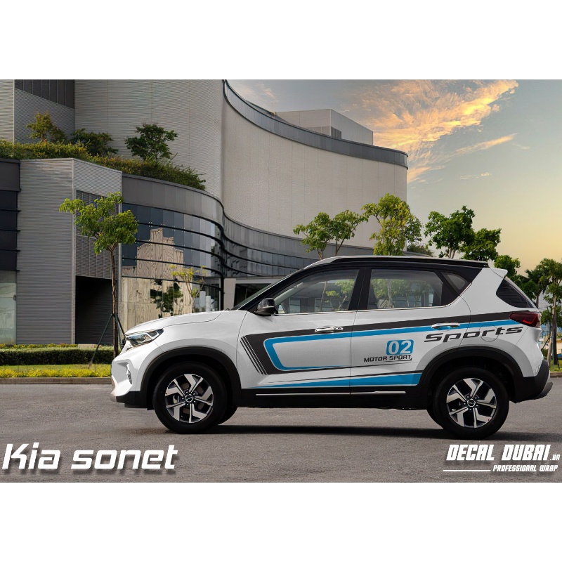 Tem Dán Xe Kia Sonet Mẫu Mới Thể Thao 02 - Tem Xe Sonet theo yêu cầu