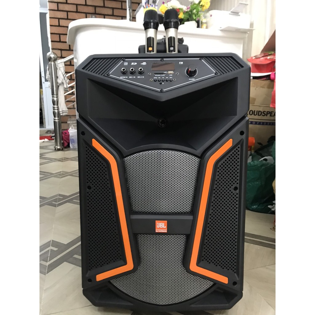 Loa kéo di động J15B - Bass loa 4 tấc. Micro hát karaoke nhẹ siêu hay