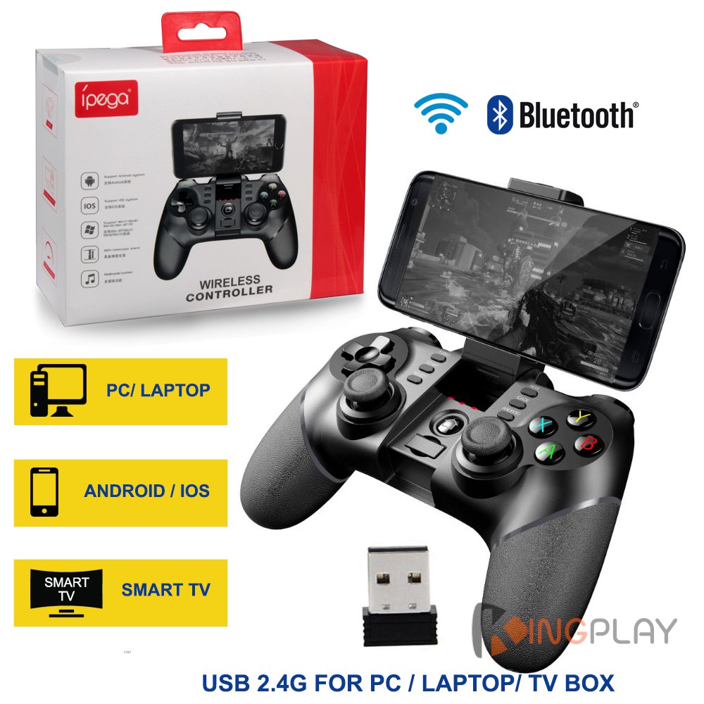 Tay cầm chơi game bluetooth Ipega PG-9076 cho PC, Laptop, Điện thoại Android, IOS, Smart TV Box, PS3