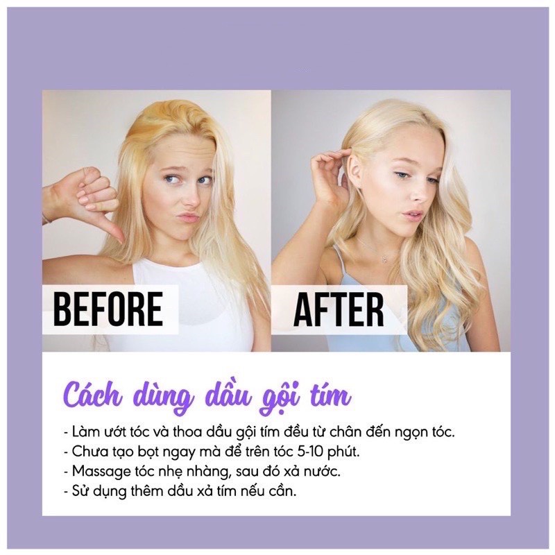Dầu gội tím dầu gội tím khử vàng giữ màu cho tóc nhuộm sáng, tóc tẩy | Chenglovehair, Chenglovehairs