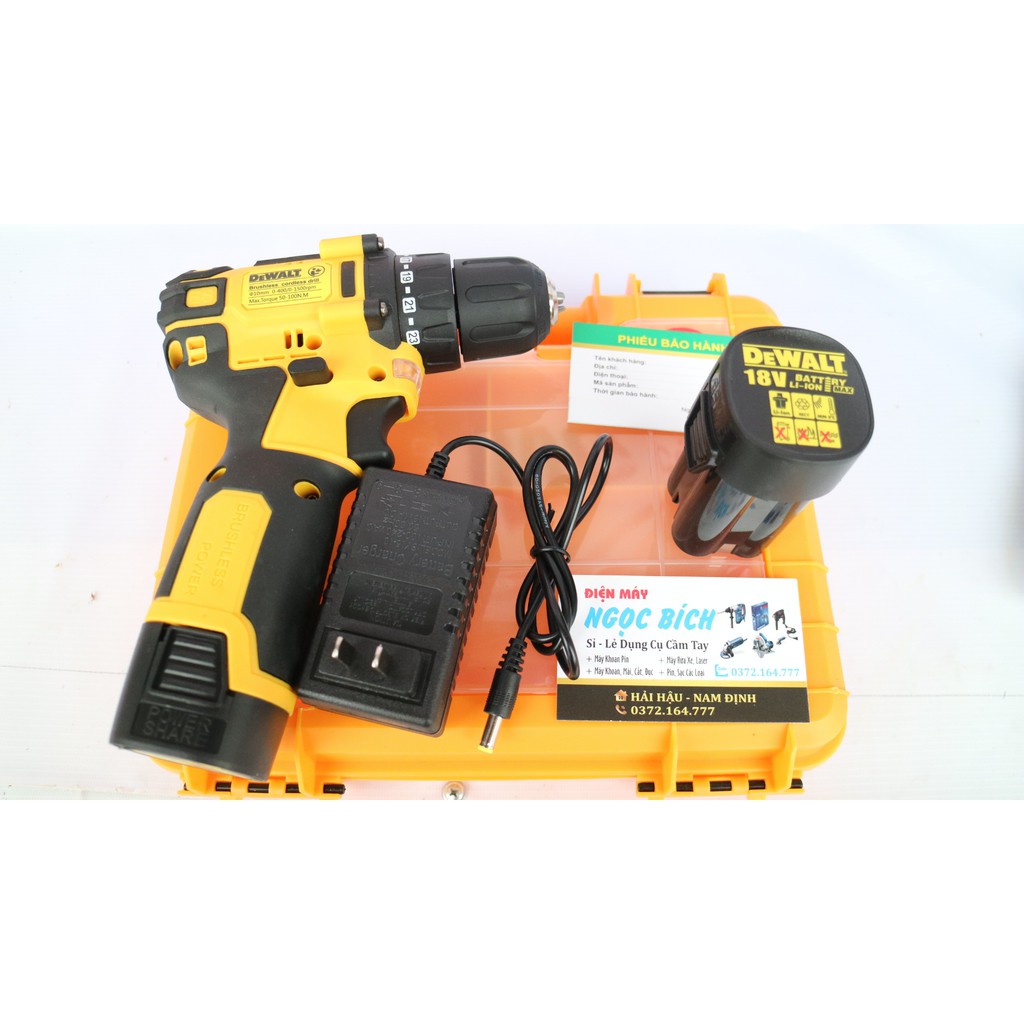 [KHÔNG CHỔI THAN] Máy Khoan Pin Dewalt 18v Đầu 10mm