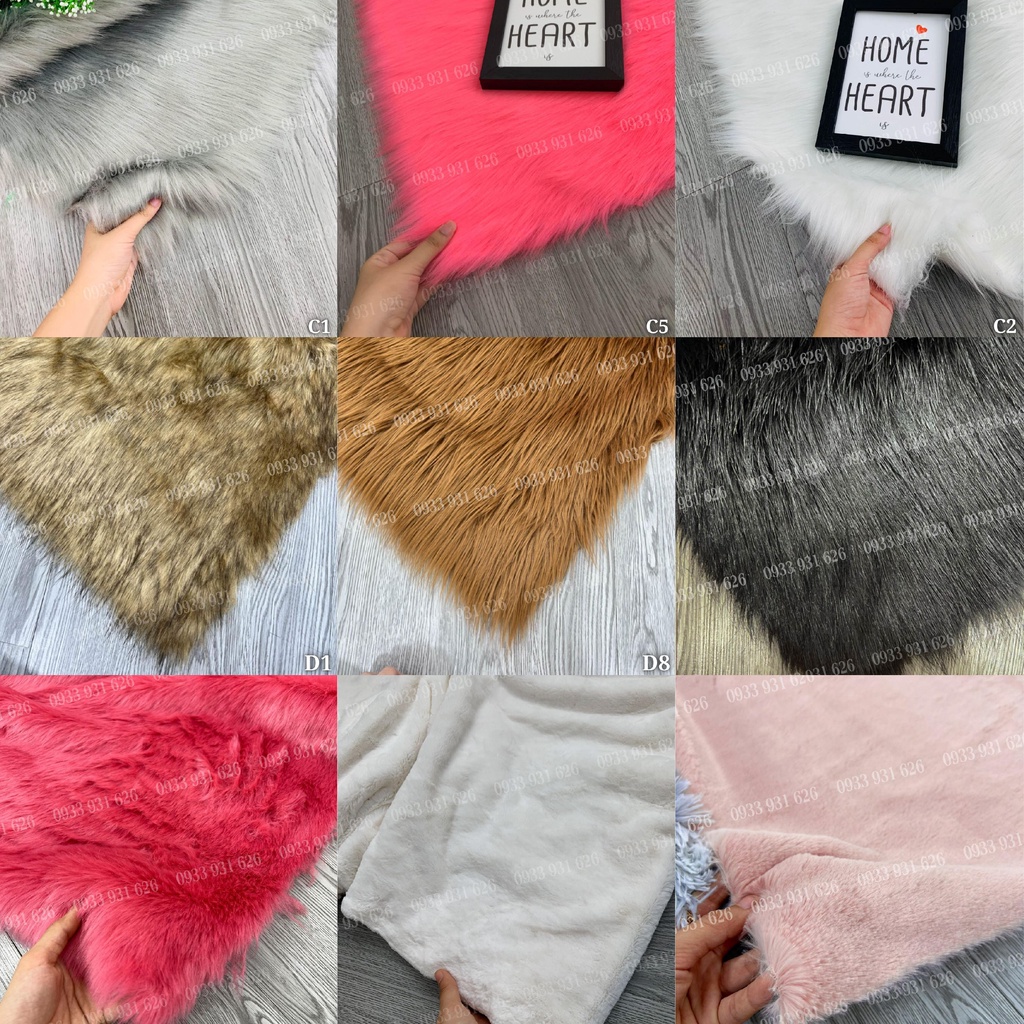 Thảm Lông Chụp Ảnh - Thảm Lông Trang Trí Chụp Ảnh Nail Phụ Kiện - Size 50x40cm