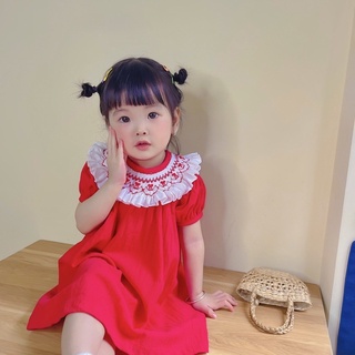 ĐẦM SMOCK BÈO ĐỎ