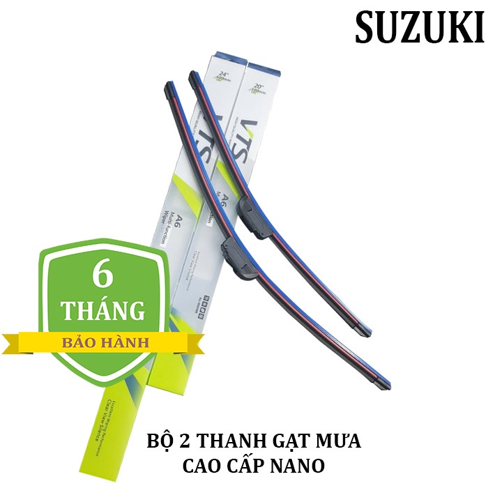 Bộ 2 thanh gạt nước mưa ô tô Nano xương mềm dành cho các dòng xe Suzuki