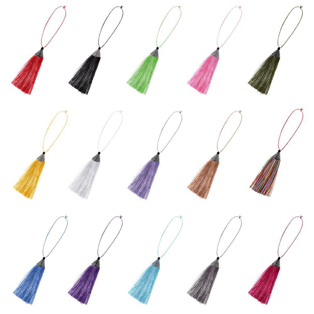 Daphs Bông Tai Tua Rua Bằng Lụa Nhiều Màu Sắc Kèm Nắp Đậy