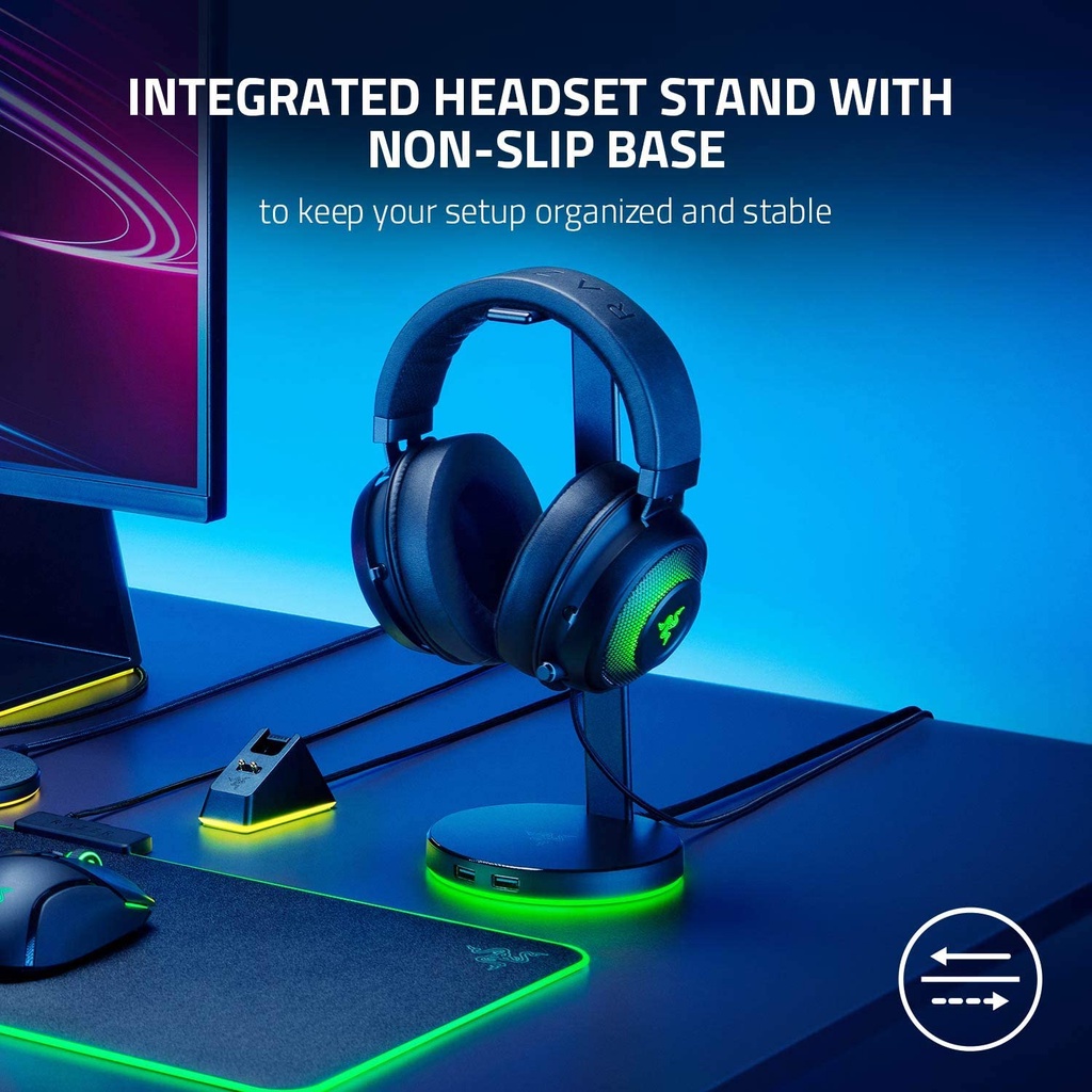 Giá treo tai nghe Razer Base Station V2 Chroma-USB 3.1 Hub-7.1 Surround Sound